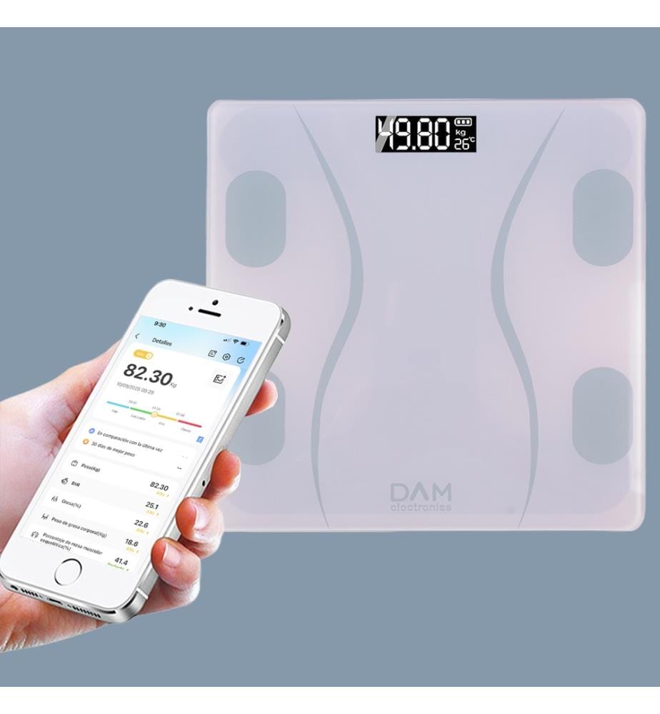 Intelligente Waage mit Bioimpedanz - Rosa