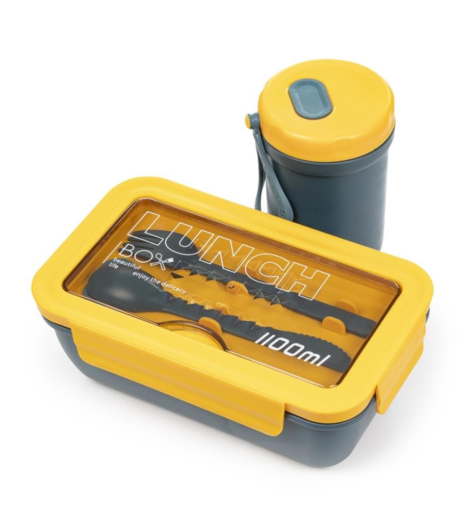 Hermetische Lunchbox 1100 ml mit Thermobecher - Marineblau