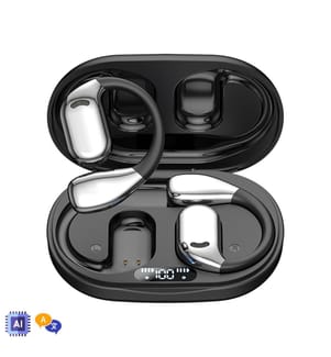 Bluetooth 5.4 Headset M75. Intelligente Übersetzung durch KI. OWS-Technologie mit Digitalanzeige.