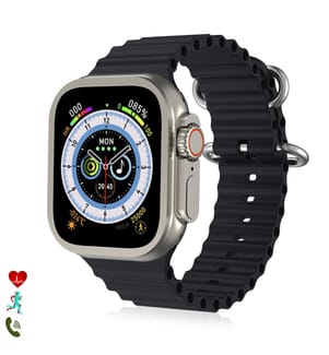 J68+ Connected Watch mit Sportmodi, Gesundheitssensoren, Benachrichtigungen und Bluetooth-Anwendungen. Multifunktionskrone.