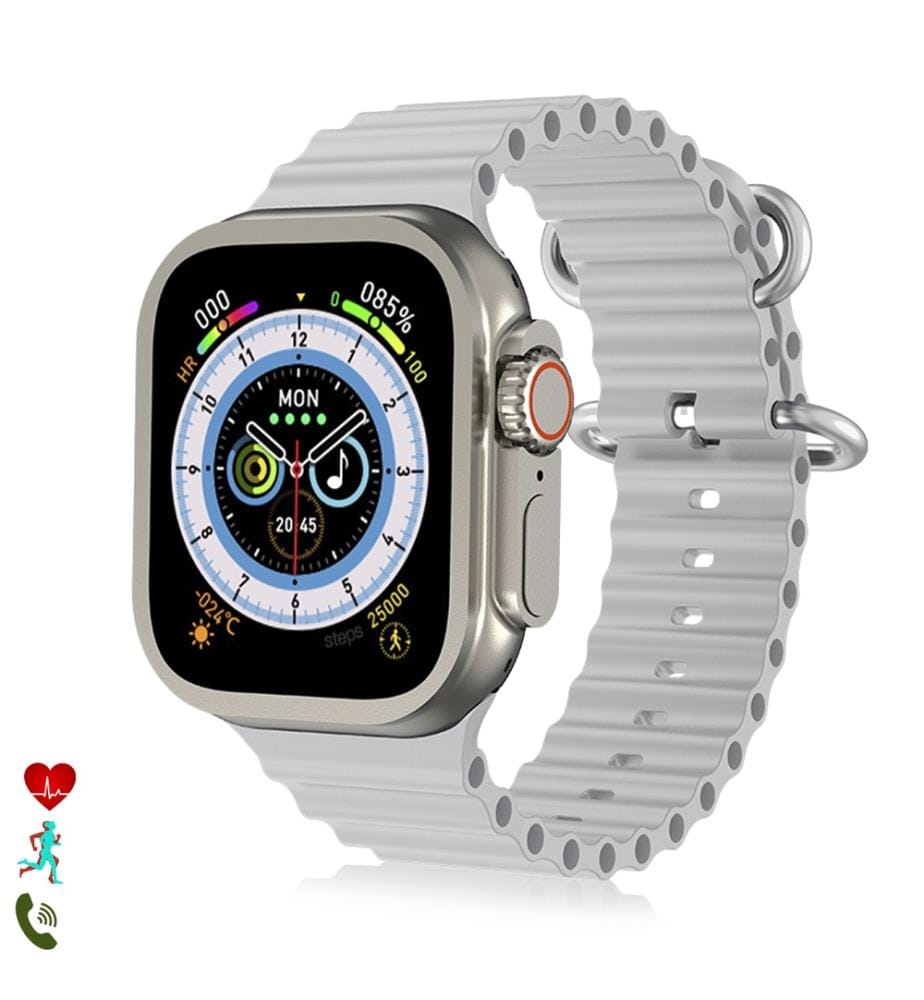 J68+ Connected Watch mit Sportmodi, Gesundheitssensoren, Benachrichtigungen und Bluetooth-Anwendungen. Multifunktionskrone.