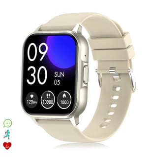 Verbundene Uhr ZW36 mit Benachrichtigungen von Anwendungen, plus Sportmodi, Blutdruck- und Sauerstoffmonitor, Thermometer.