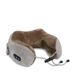 Oreiller cervical de massage avec 2 modes et chaleur infrarouge Mousse viscoélastique haute densité - Beige
