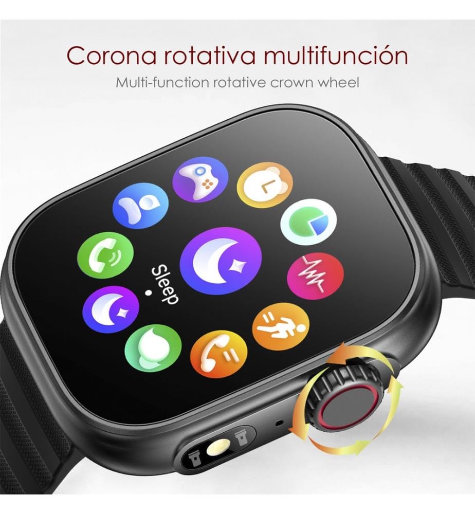 Verbundene Uhr ZW39 mit Anwendungsbenachrichtigungen, Bluetooth-Anwendungen und Blutdruck- und Sauerstoffmonitor.