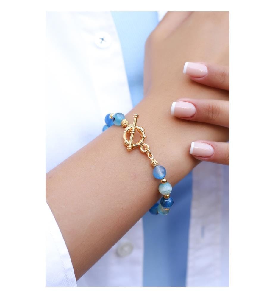 Achat-Armband - Blau