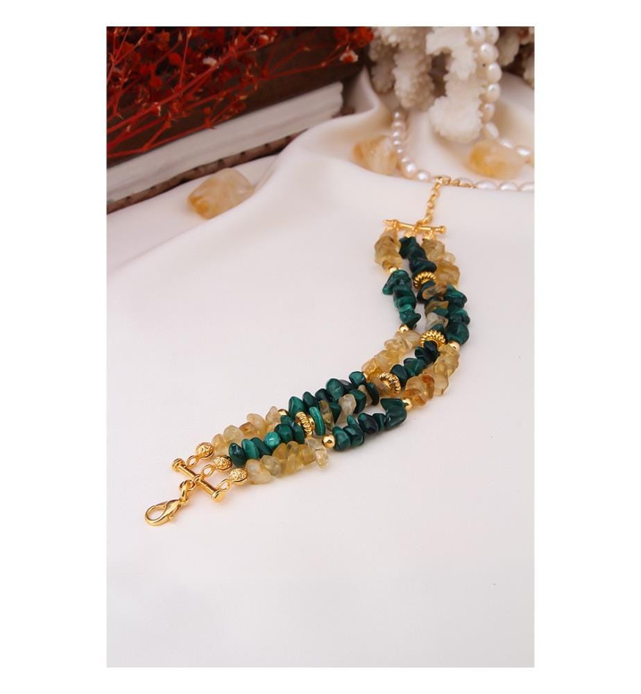 Armbänder aus Citrin und Malachit – Gelb und Grün
