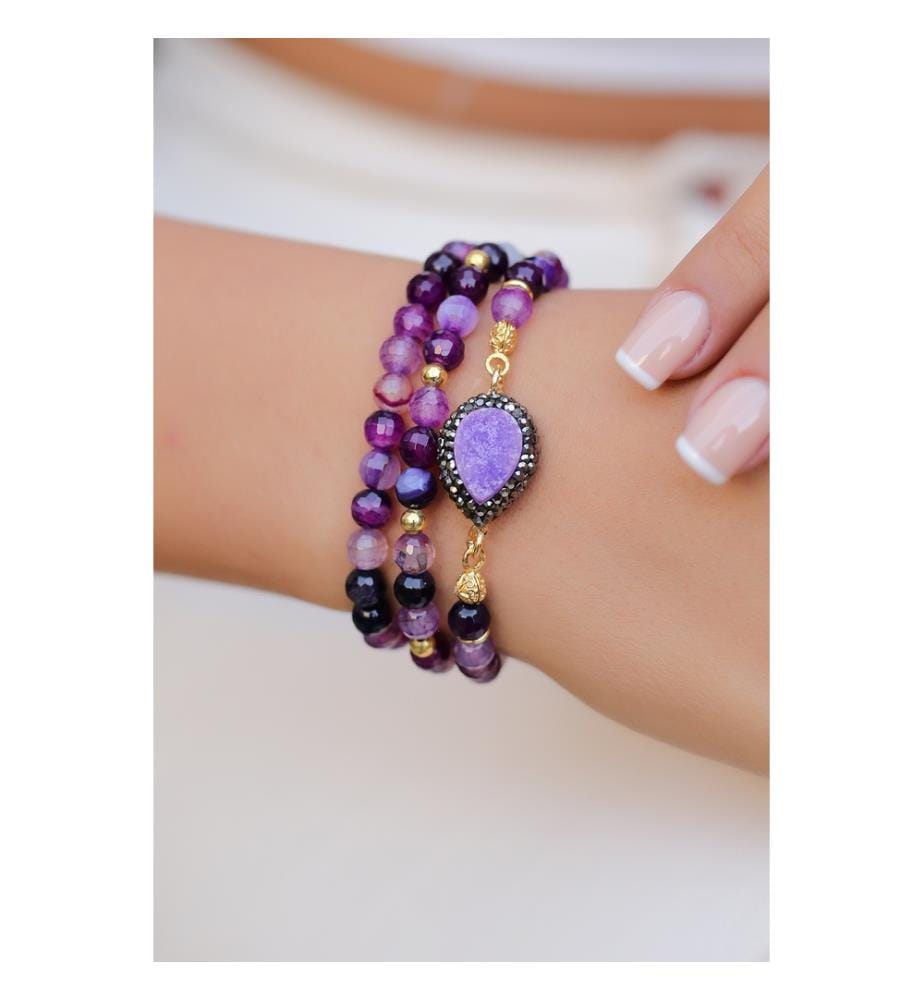 Achat-Armband - Violett