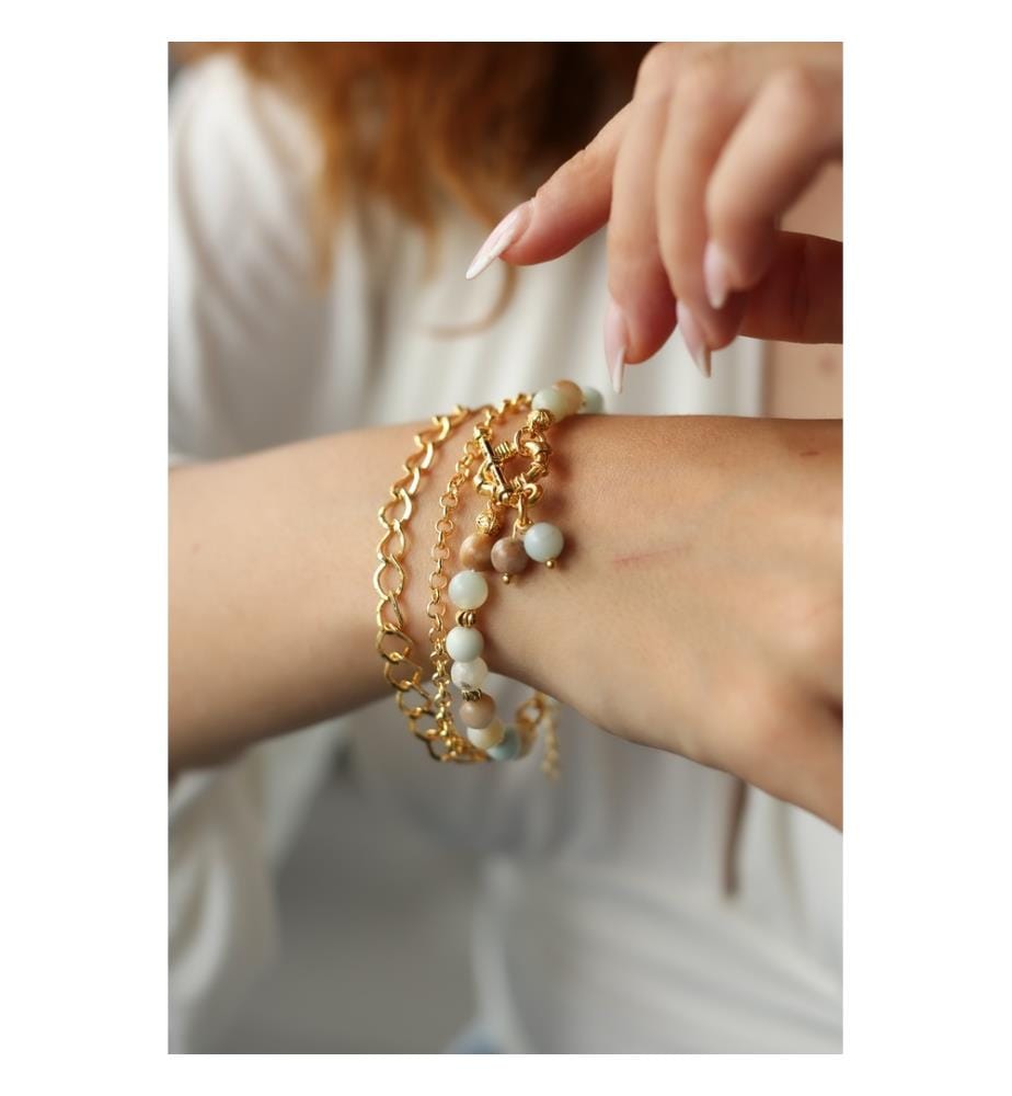 Armband aus Amazonit – Blau