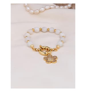 Mondstein & Zirkon Armband - Weiss