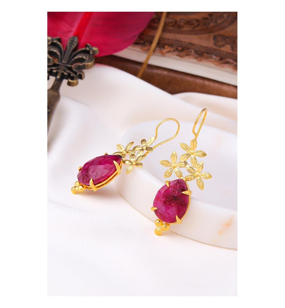 Ohrringe aus Achat – Rot 
