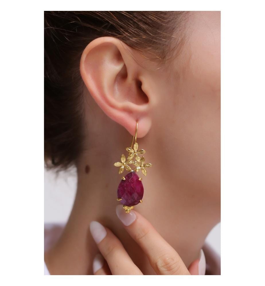 Ohrringe aus Achat – Rot 