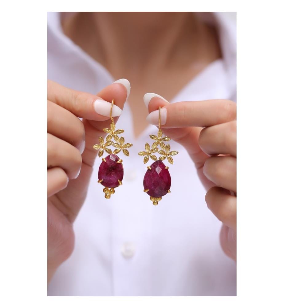 Ohrringe aus Achat – Rot 