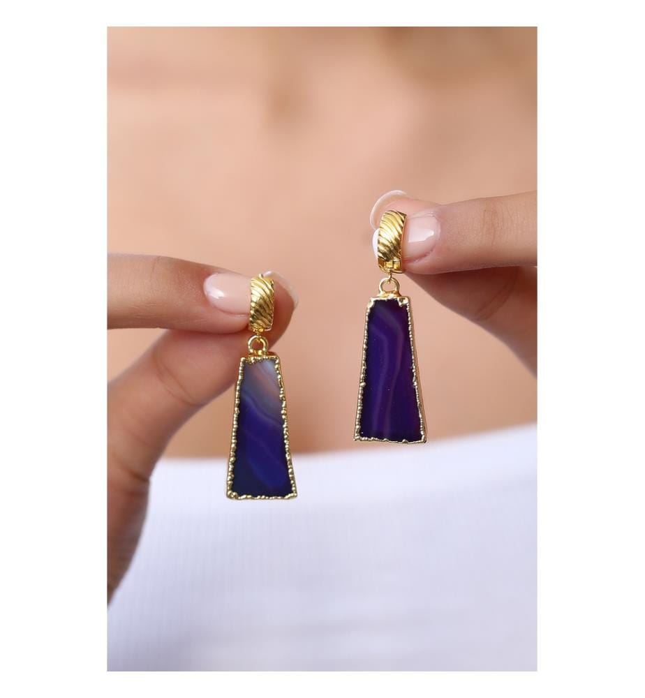 Achat-Ohrringe - Violett
