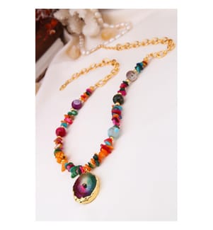 Quarz-Halskette - Multicolor