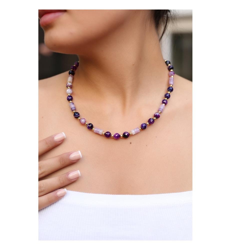 Amethyst-Halskette - Lila