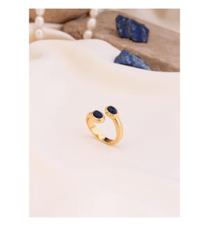 Verstellbarer Achat-Ring - Dunkelblau