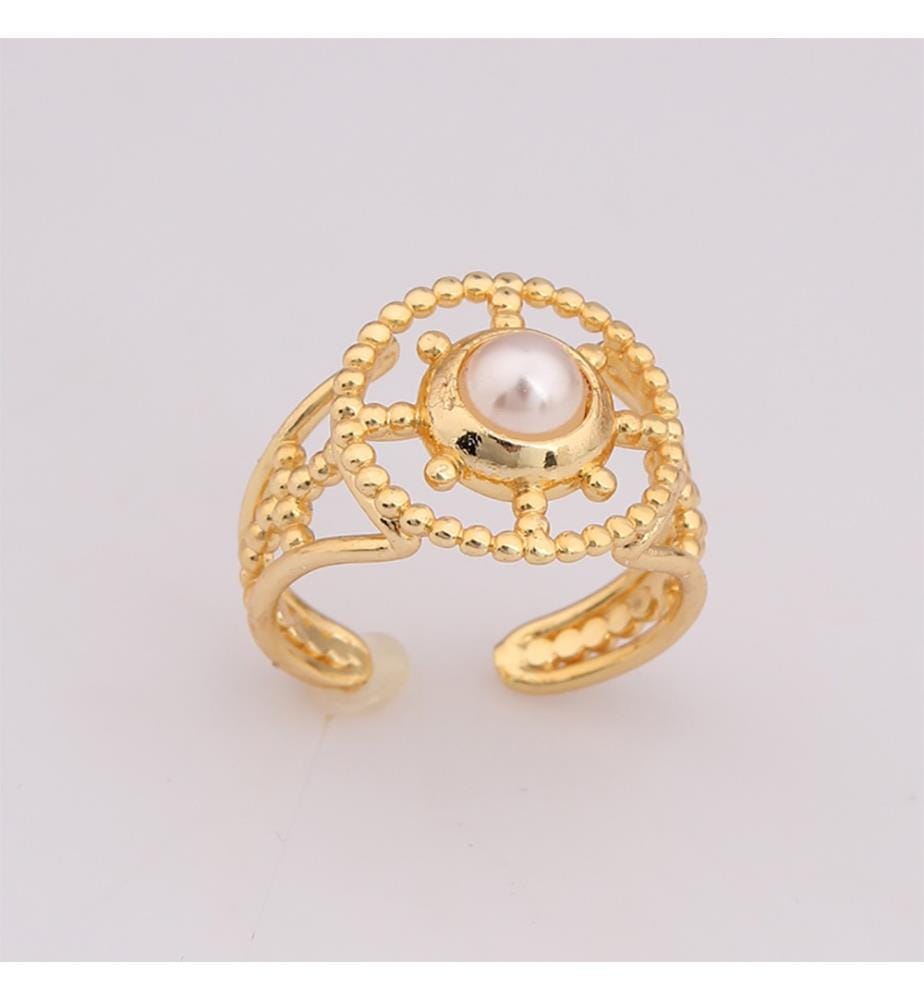Ring mit Kunstperlen – Weiss