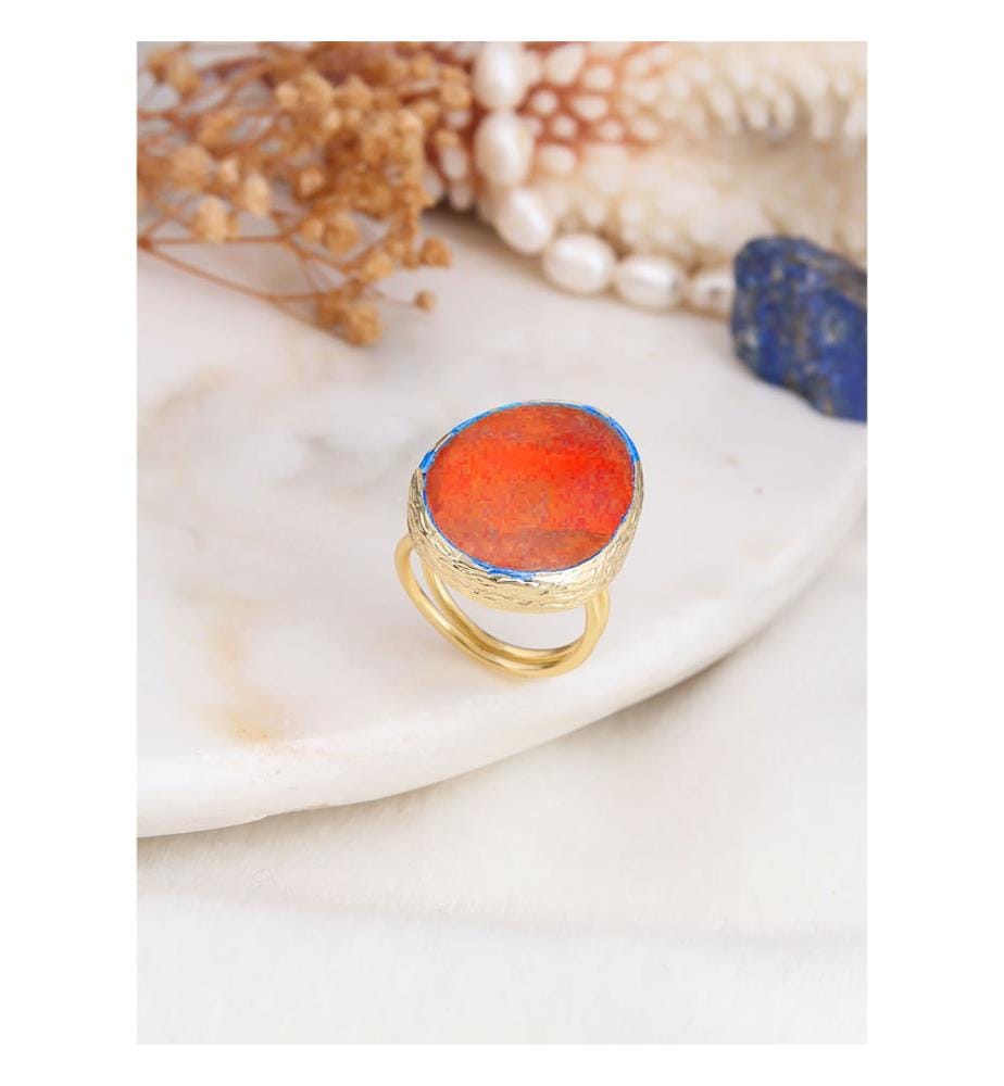 Katzenaugen-Ring – Orange