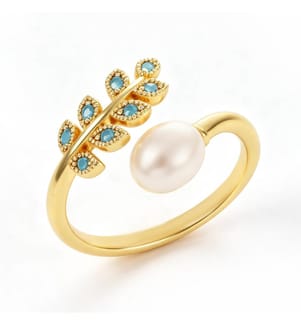 Ring mit Zirkonia und Perle – Mehrfarbig
