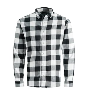 Hemd Gingham Twill Slim Fit - Weiss und Schwarz