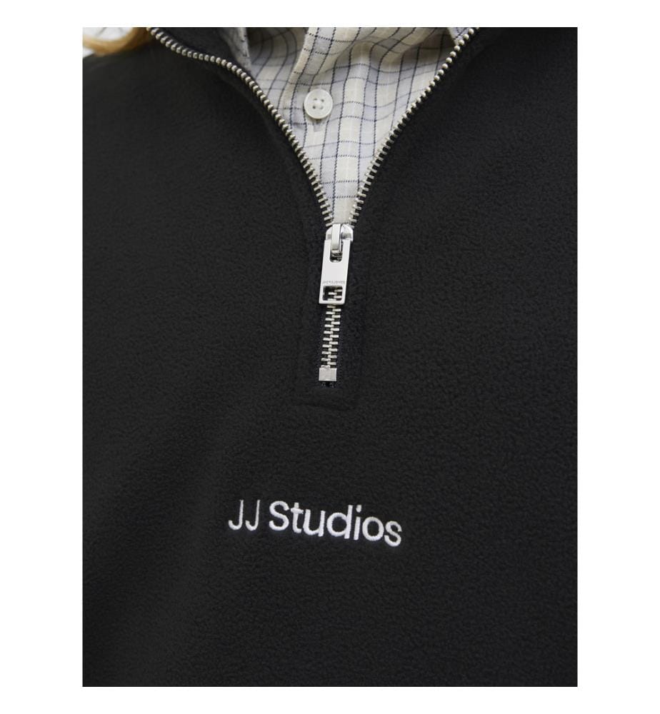 Sweatshirt in Relaxed Fit - Schwarz