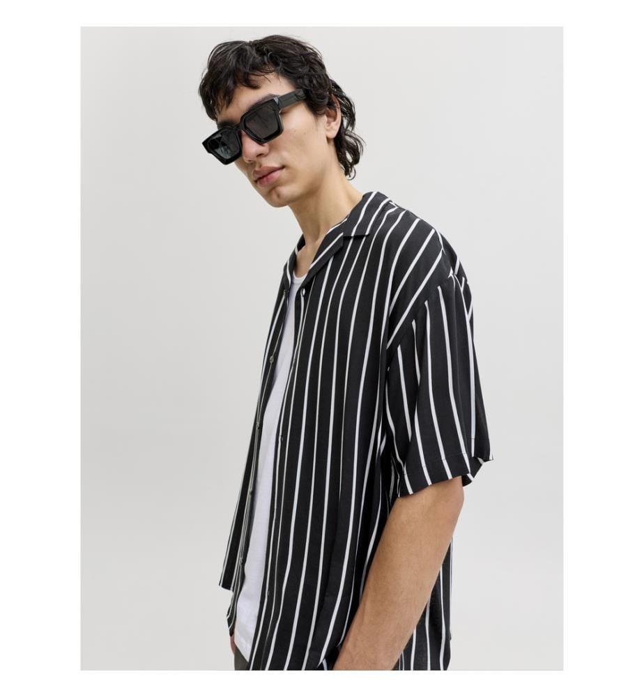 Camicia a righe - Nero