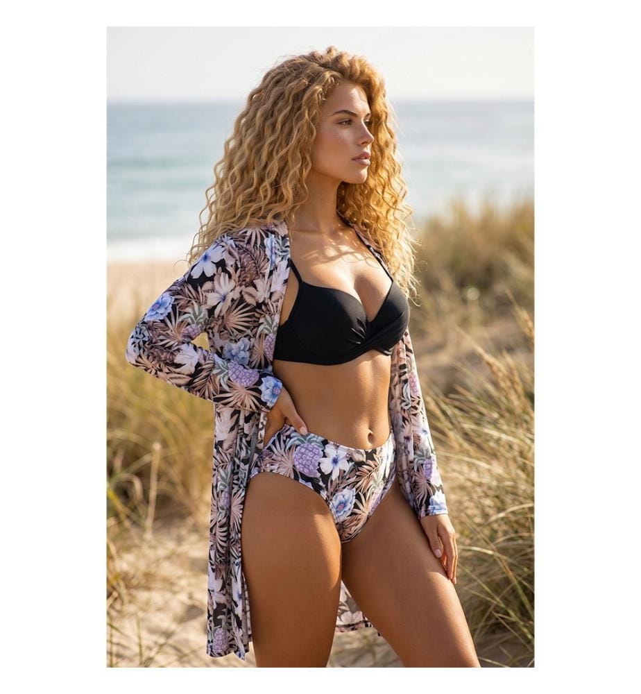 3-teiliger figurformender Bikini - Violett