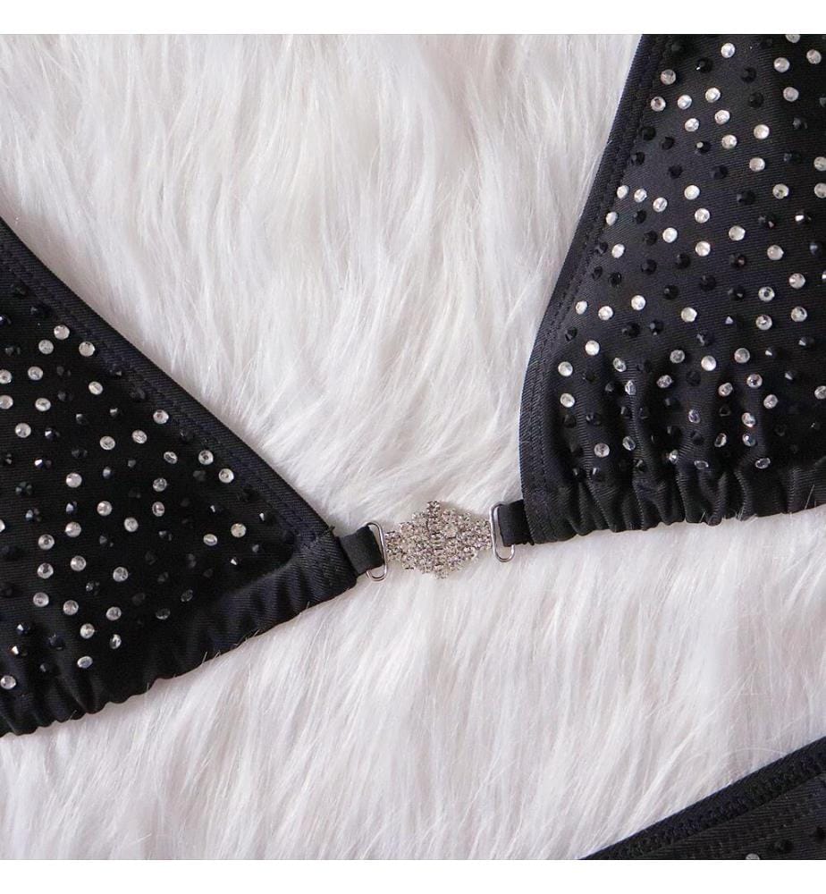 Bikini mit Strass-Verzierung - Schwarz