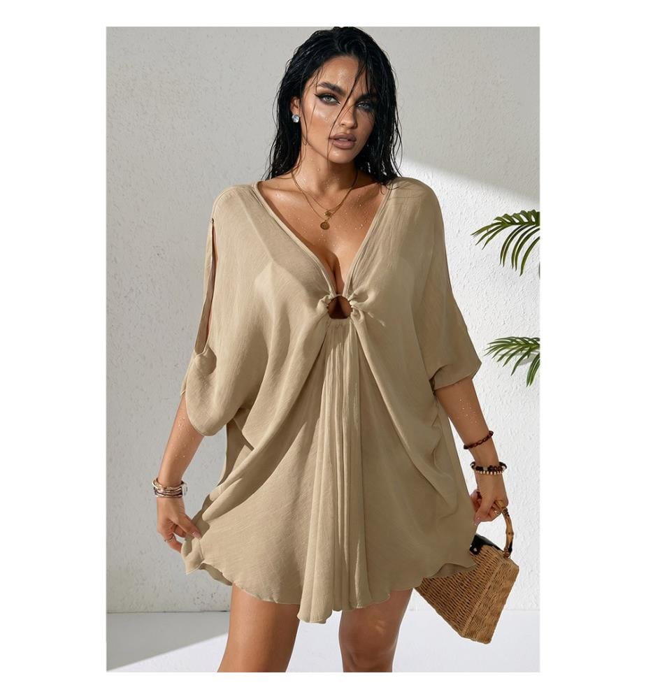 Fliessendes Strandkleid – Beige