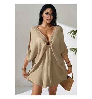 Fliessendes Strandkleid – Beige