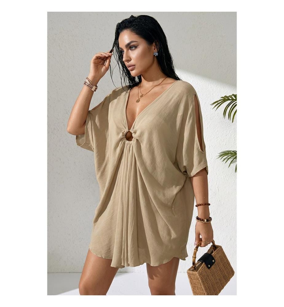 Fliessendes Strandkleid – Beige
