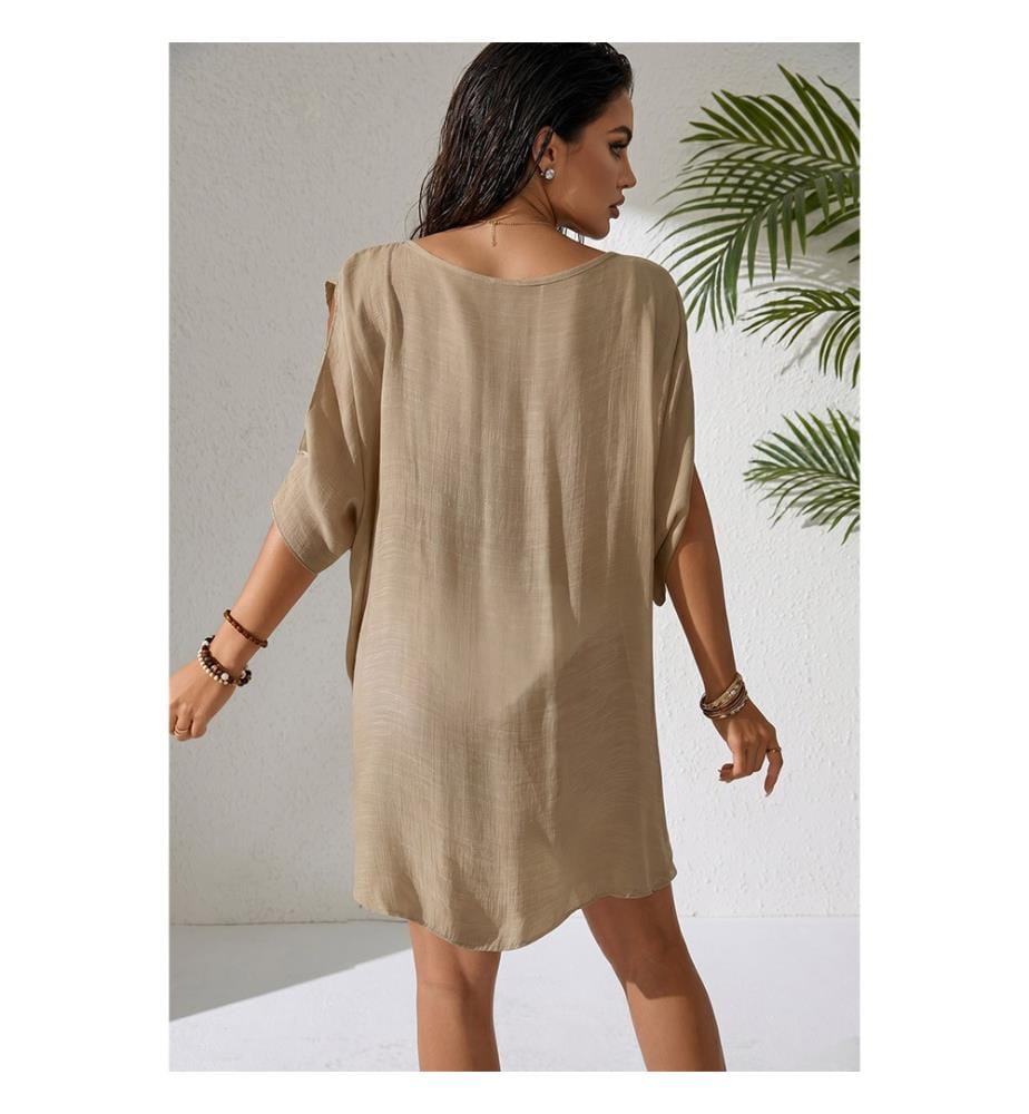 Fliessendes Strandkleid – Beige