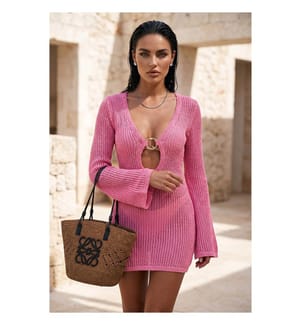 Strandkleid aus Strick – Rosa