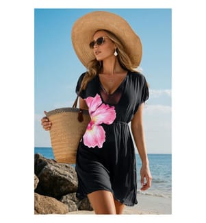 Strandkleid mit Blumenmuster – Rosa
