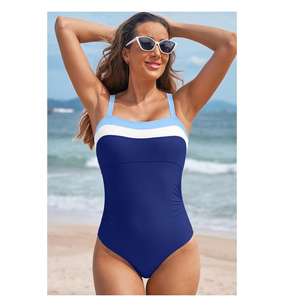 Zweifarbiger Einteiler – Marineblau