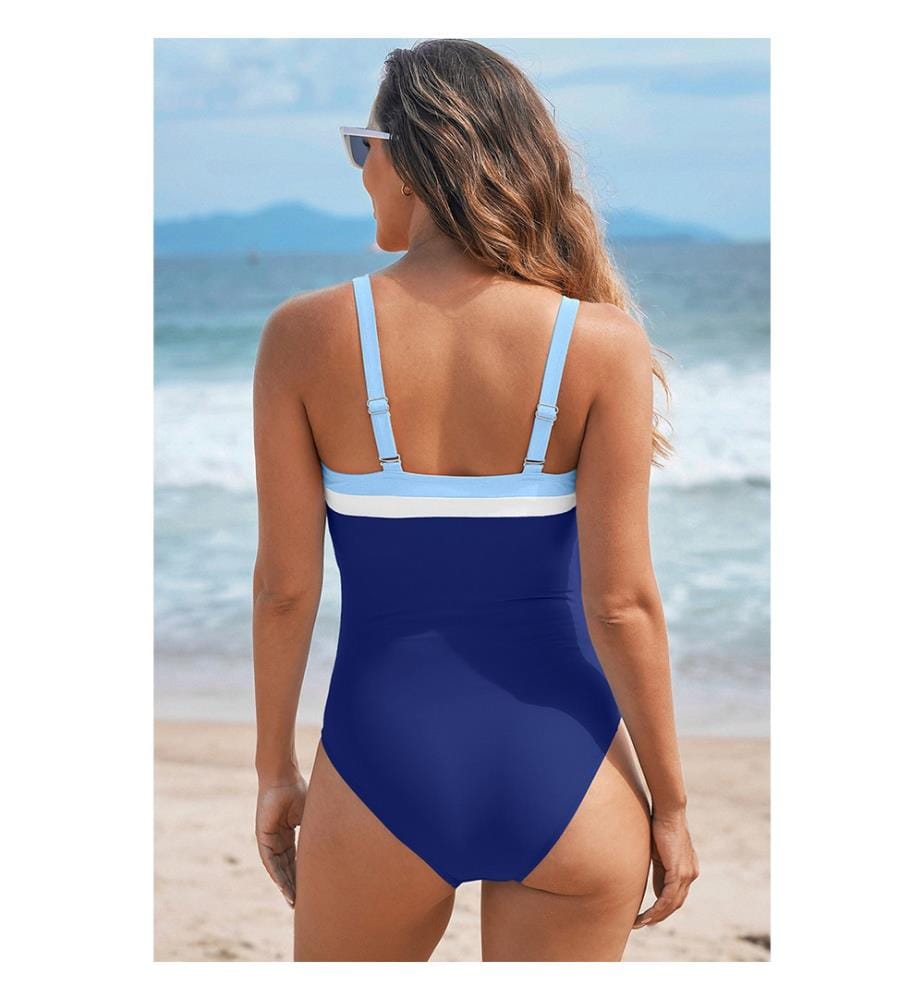 Zweifarbiger Einteiler – Marineblau