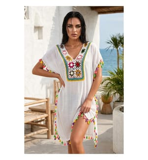 Boho-Strandkleid – Weiss