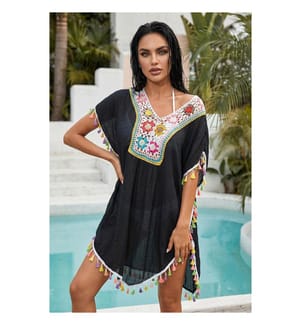 Boho-Strandkleid – Schwarz