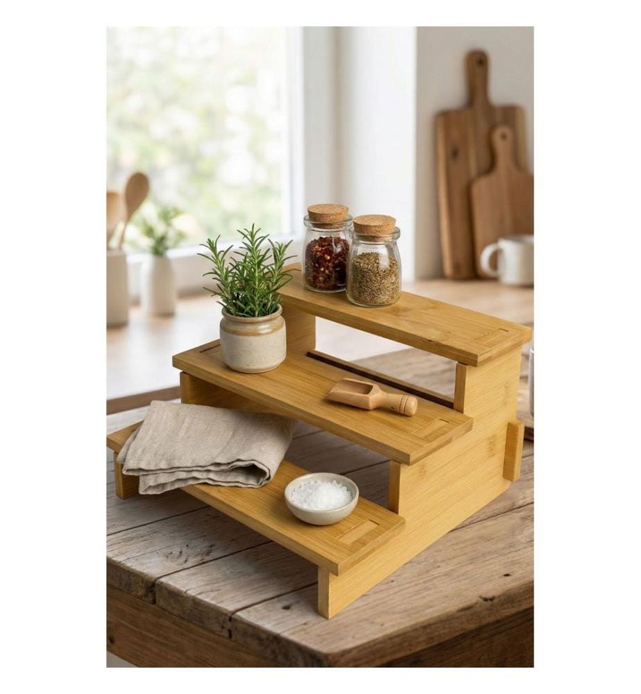 Kitchen Organizer, 100% WOODEN, Bambu