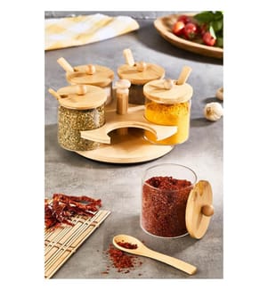 Spice Jar Set, 5 Pieces, Transparent, 100% GLASS