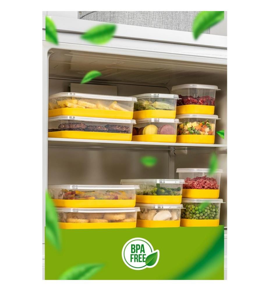 Fridge Organizer Set, 10 Pieces, Yellow, 100% PLASTIC