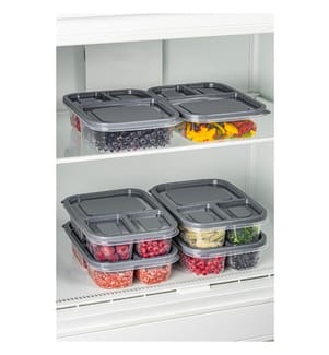 Storage Box Set, 6 Pieces, Anthracite, 100% PLASTIC