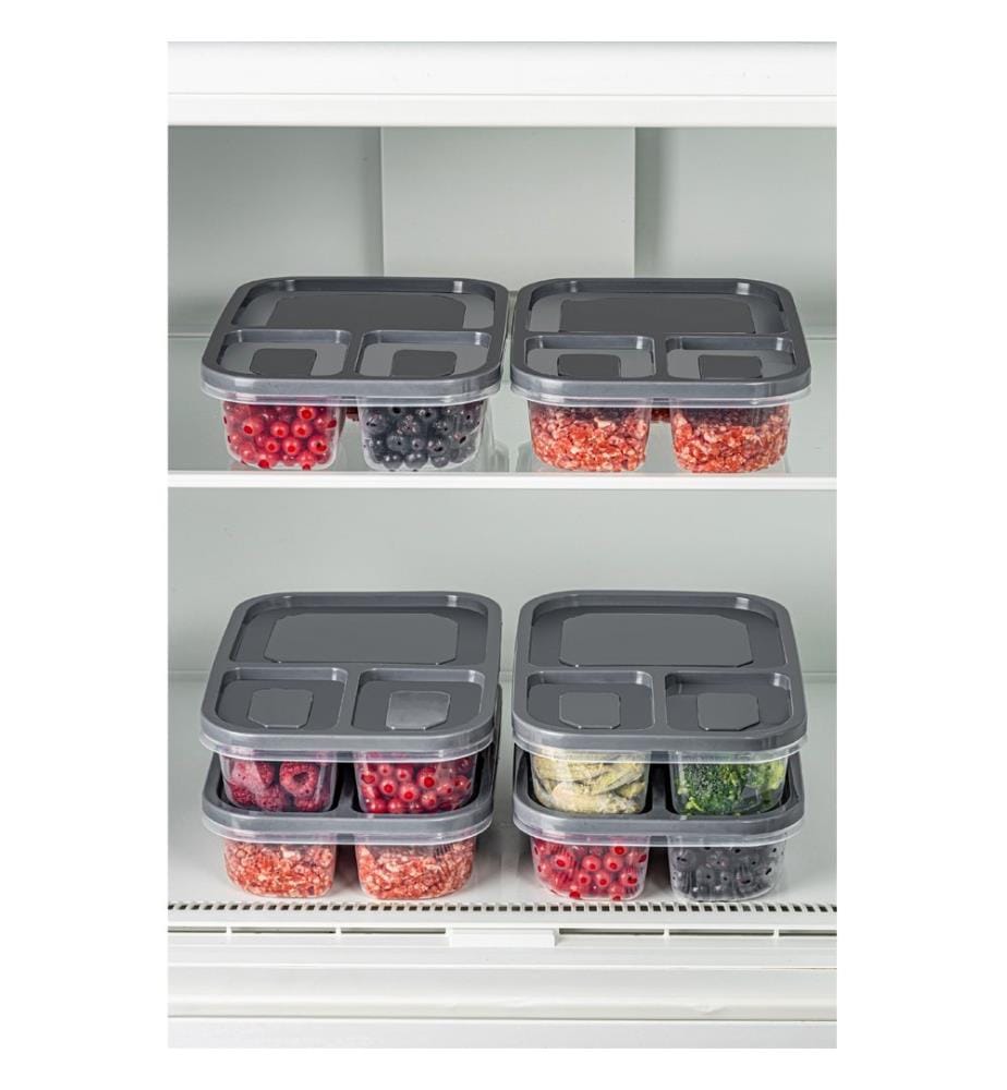 Storage Box Set, 6 Pieces, Anthracite, 100% PLASTIC