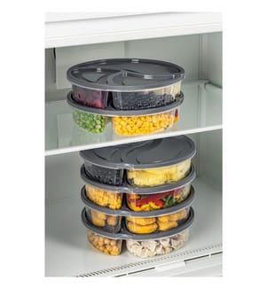 Storage Box Set, 6 Pieces, Anthracite, 100% PLASTIC