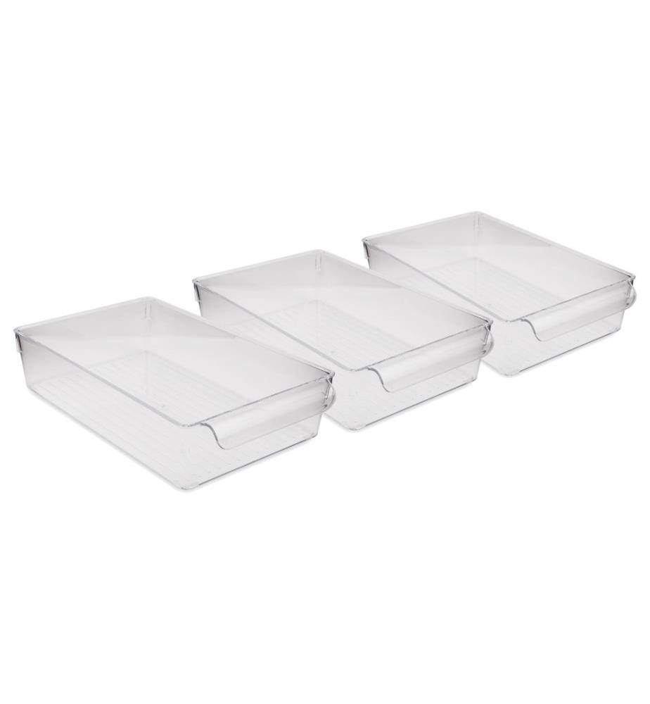 Fridge Organizer Set, 3 Pieces, Transparent, Plastic, Bpa Free