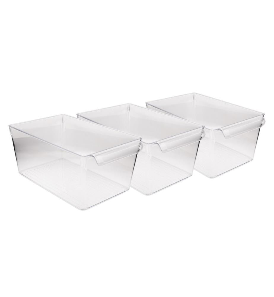 Fridge Organizer Set, 3 Pieces, Transparent, Plastic, Bpa Free