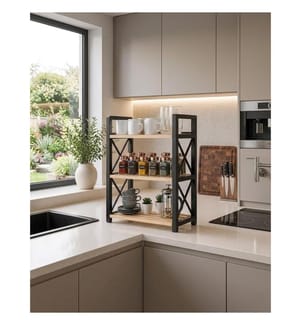 Kitchen Organizer, PLASTIC / WOOD / MDF, Black