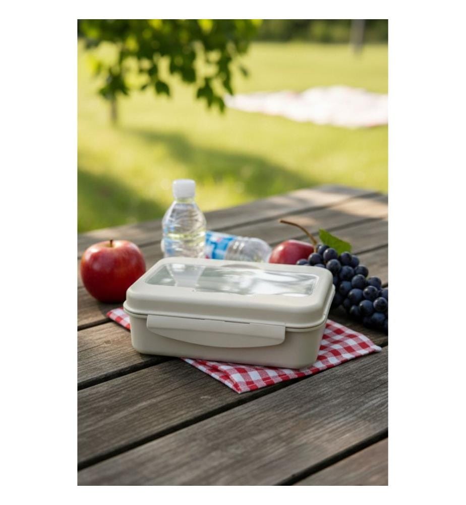 Boîte de rangement, 100 % plastique, crème