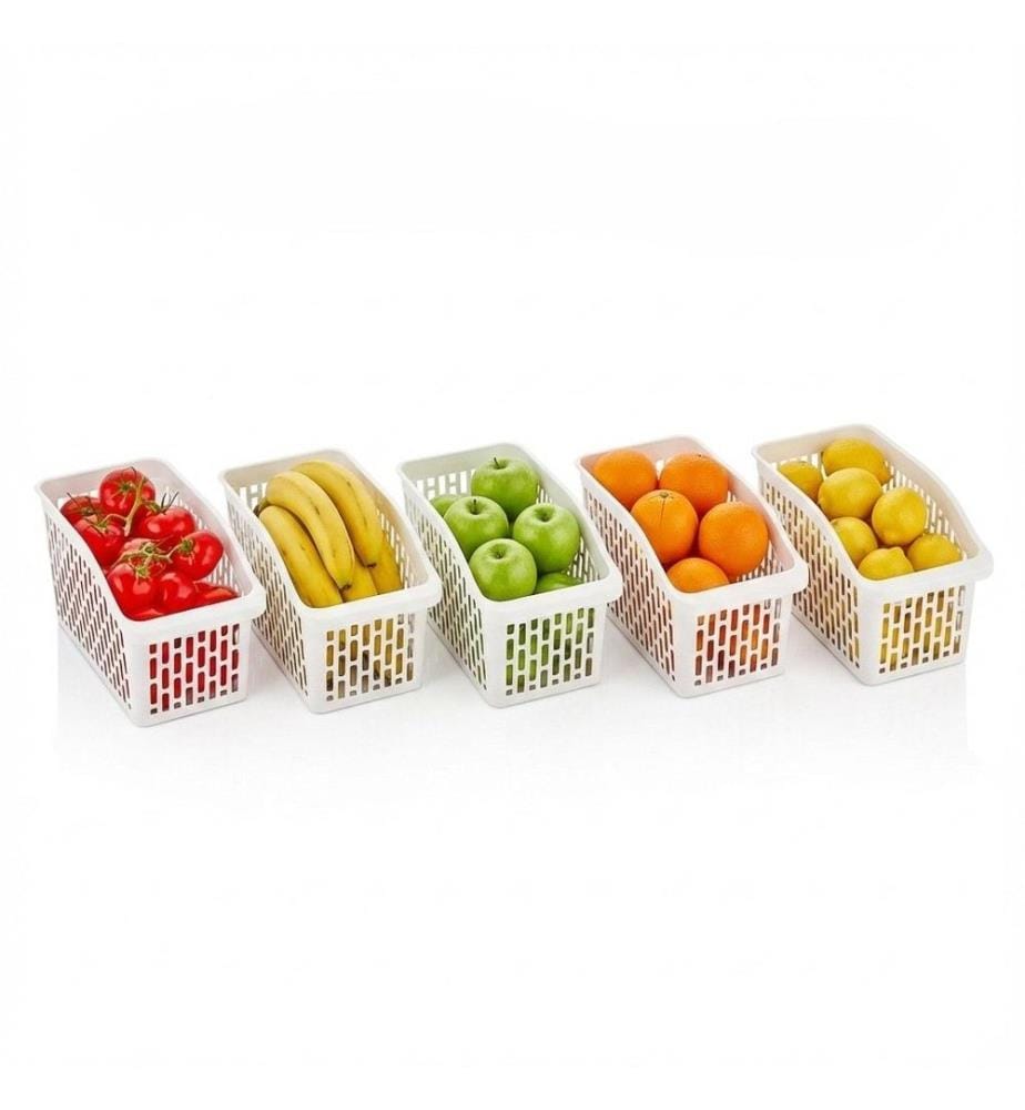Fridge Organizer Set, 5 Pieces, %100 PLASTIC, White