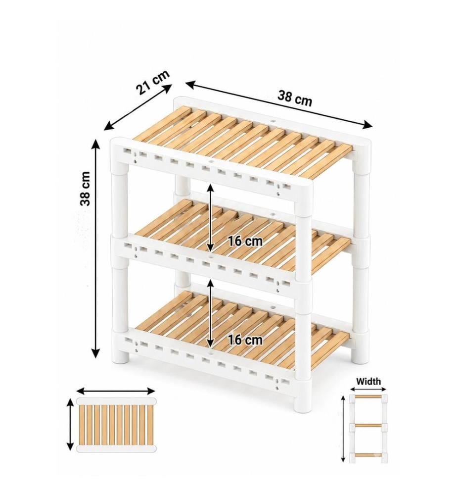 Kitchen Organizer, PLASTIC / WOOD / MDF, White